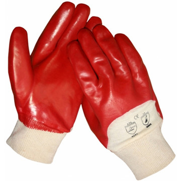 Handschoen PVC rood met mof