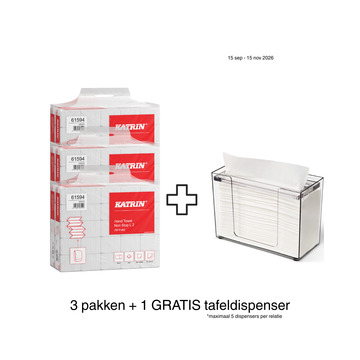 Katrin W-vouw + tafeldispenser
